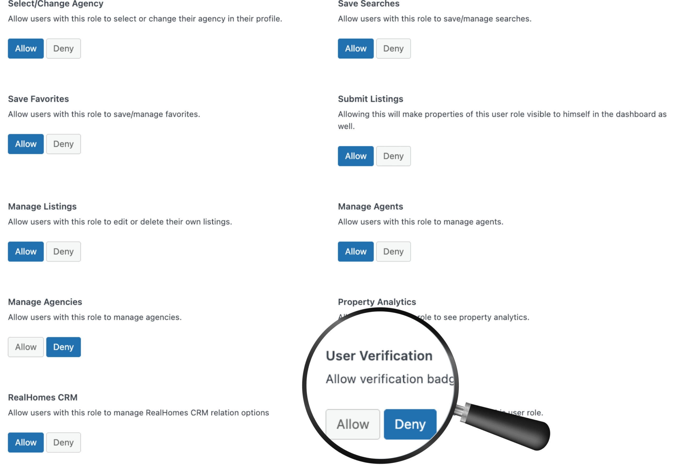 Role Access Management: User Verification Settings
